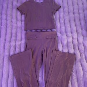H&M Lavender Short Sleeve Top and Pants Set